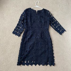 Gorgeous Loft Sz 4 navy blue lace dress 3/4 sleeves